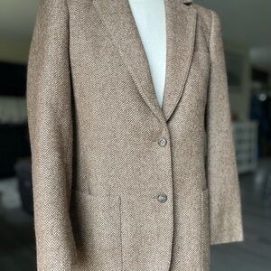 Vintage 70’s Calvin Klein Woman’s Herringbone Alpaca/Wool Blazer, size 8 (mod 4)